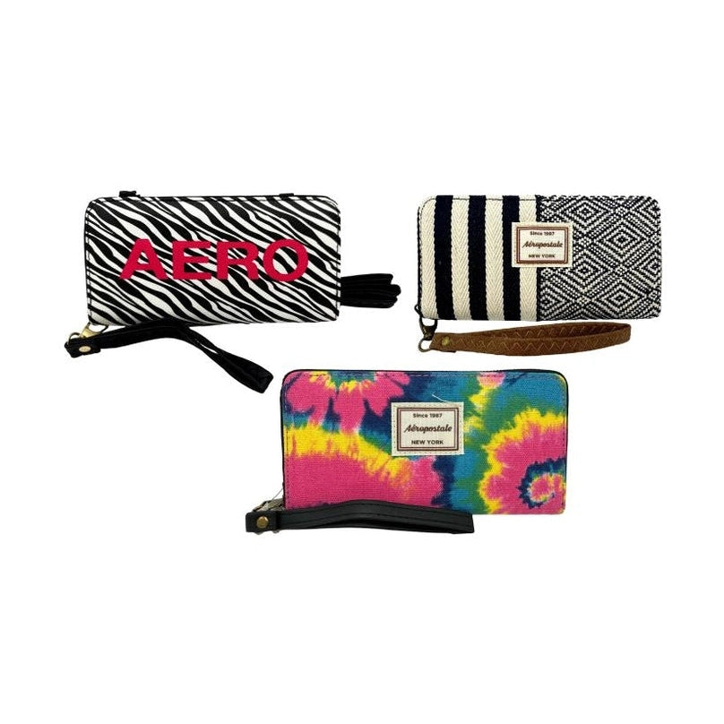 WOMEN'S WRISTLET WALLET ASSORTED PRINTS 6.5 X 4.5 X 1 IN